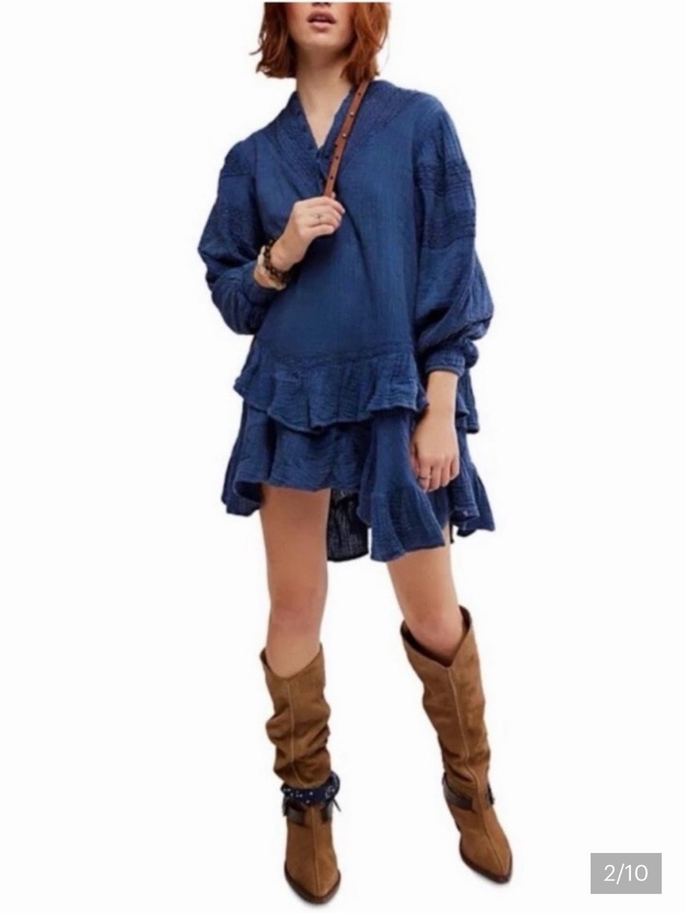 Free People boho tiered dress  size small NWOT - Picture 5 of 10